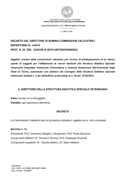 Nomina commissioni valutatrici - Università degli Studi di Torino