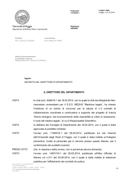 Decreto approvazione atti NERI 3 - Università degli Studi di Foggia