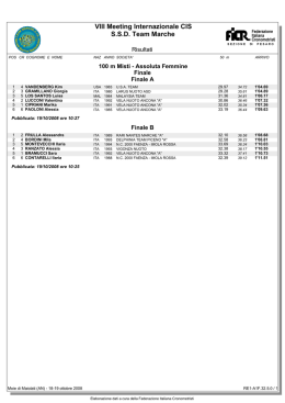 VIII Meeting Internazionale CIS S.S.D. Team Marche