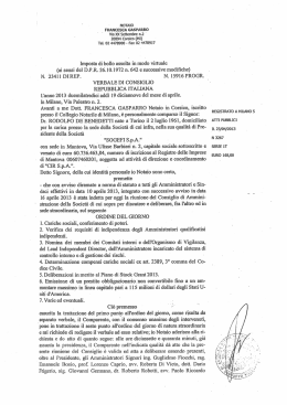 Verbale Consiglio di Amministrazione del 19 aprile