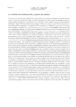 Le richieste dei professionisti, a partire dal welfare