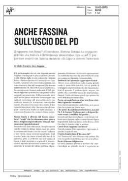 ANCHE FASSINA SULL`USCIO DEL PD
