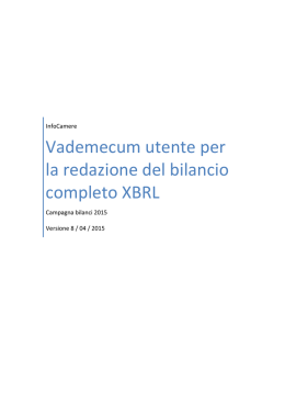 Vademecum utente per la redazione del bilancio completo XBRL