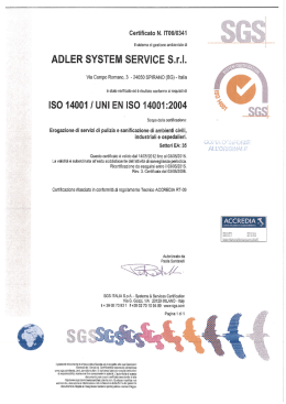 UNI EN ISO 14001 - Adler System Service