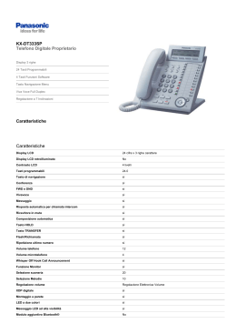 KX-DT333SP Telefono Digitale Proprietario Caratteristiche