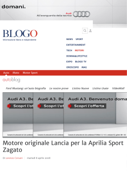Motore originale Lancia per la Aprilia Sport Zagato