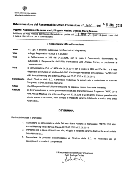 Determinazione del Responsabile Ufﬁcio Formazione n° H`î/Î del E 8