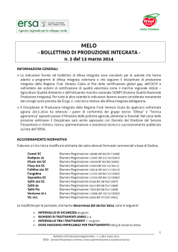 Bollettino produzione integrata melo n.2 del 13 marzo 2014