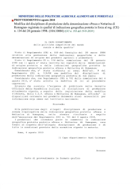 Disciplinare di produzione della Indicazione