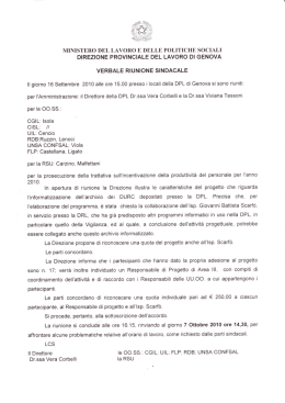 il verbale di accordo sindacale