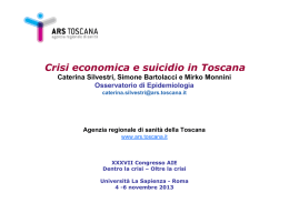 Crisi economica e suicidio in Toscana