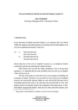 italian emphatic pronouns are postverbal subjects