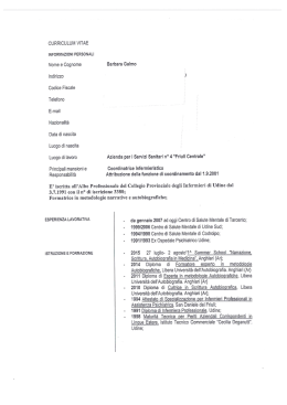 curriculum vitae - Centro di Riferimento Oncologico di Aviano