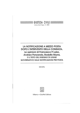 La notificazione a mezzo posta dopo l`intervento