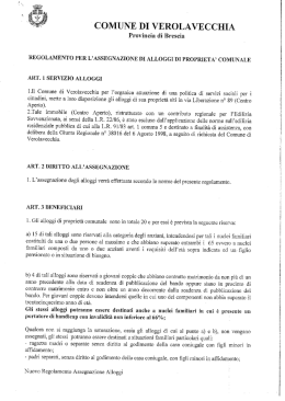 regolamento per l`assegnazione di alloggi di proprieta` comunale