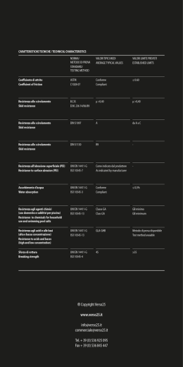 caratteristiche tecniche /technical characteristics