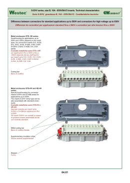 S-EHV series, size B, 16A - 830V/8kV/3 inserts. Technical