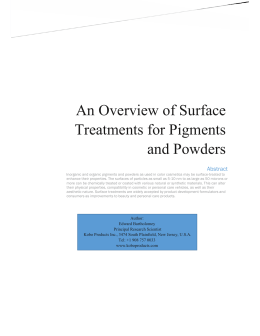 An Overview of Surface Treatments for Pigments and Powders