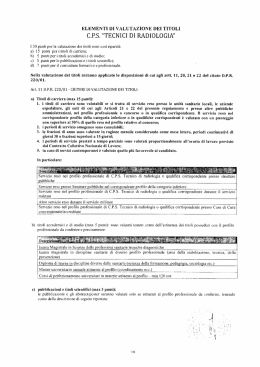 ELEMENTI DI VALUTAZIONE” allegati al presente bando