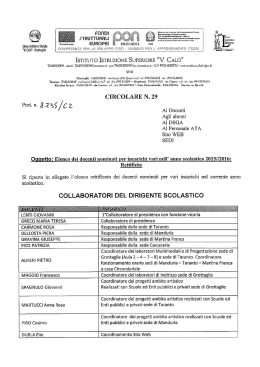 CIRCOLARE N. 29 - IISS "Vincenzo Calò"