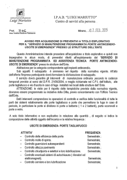 Avviso acquisizione preventivi manutenzione porte antincendio