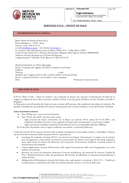 servizio pos &ndash; point of sale - Banca Monte dei Paschi di Siena S.p.A.
