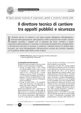 Il direttore tecnico di cantiere tra appalti pubblici e sicurezza