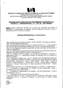 Disposizione - Istituto Nazionale Tumori