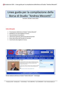 Linee guida per la compilazione della Borsa di Studio