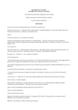 Leggi la sentenza - Consorzio Stabile Agoraa