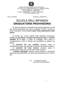 Graduatoria provvisoria Infanzia 2014-15