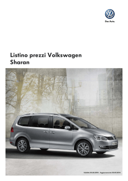 Listino prezzi Volkswagen Sharan