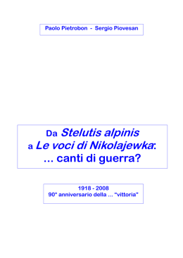 Da Stelutis alpinis a Le voci di Nikolajewka: