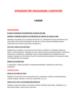 ISTRUZIONI PER VISUALIZZARE I CONTATORI CANON