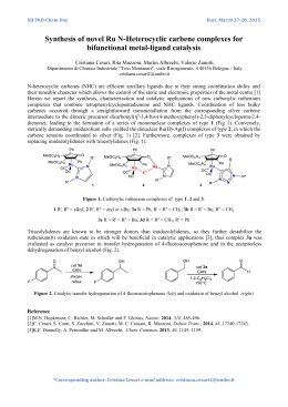 Synthesis of novel Ru N-Heterocyclic carbene complexes for
