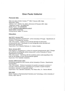 CV - Università degli Studi di Parma