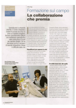 Articolo su Ortopedici & Sanitari