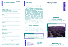 Corsi ECM per Tecnici Ortopedici - Antiforma srl in