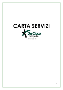 CARTA SERVIZI ORTOPEDIA DE CICCO 26-03-13