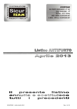 SICURTEAM - Listino Aprile 2013 Pag. 1 di 32