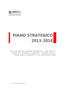 PIANO STRATEGICO 2013-2018 - Università degli Studi di Macerata