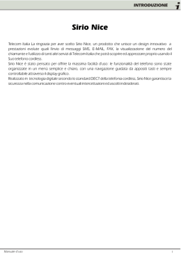 Telefono Sirio Nice - Manuale d`uso