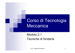 Corso di Tecnologia Meccanica