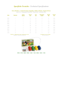 Specifiche Tecniche - Technical Specifications