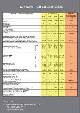 Dati tecnici - technical specifications