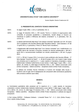 il presidente del comitato tecnico ordinatore