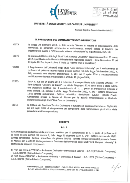 decreto di nomina della Commissione giudicatrice