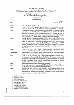 approvazione graduatoria - Università degli Studi di Napoli