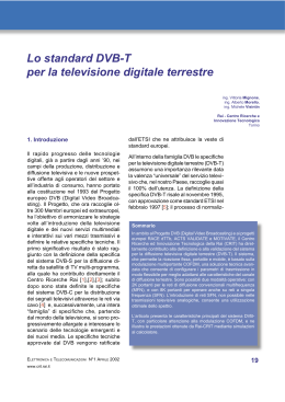 Lo standard DVB-T per la televisione digitale terrestre - Rai