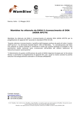 Wamblee ha ottenuto da EASA il riconoscimento di DOA (AODA